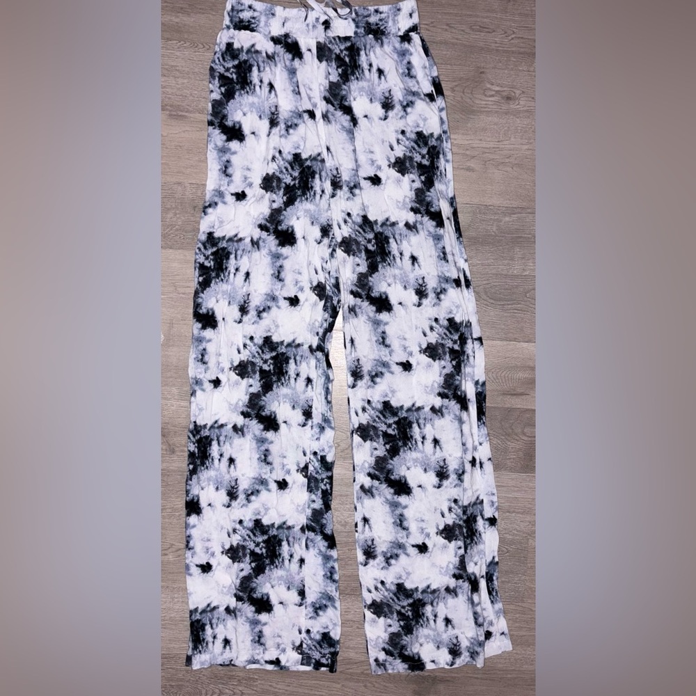 Double Zero Navy Blue and White Tie-Dye Bottoms